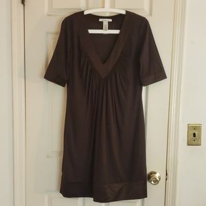 Laundry By Design Brown Jersey Dress Satin Trim